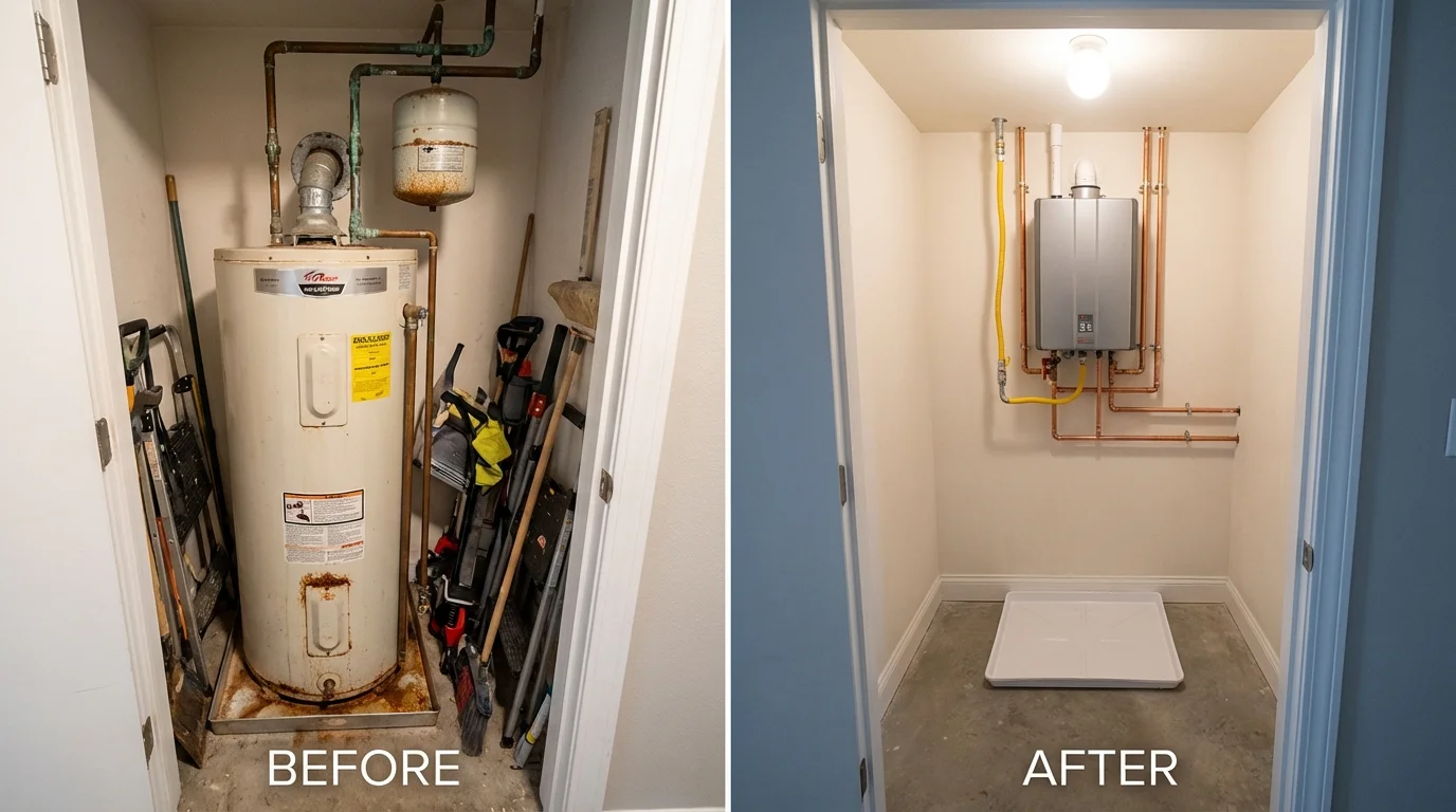 Tank water heater versus wall-mounted tankless unit comparison for Lake Placid, FL homeowners